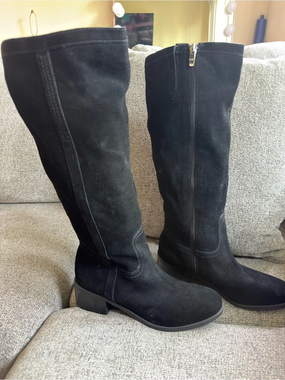 Marc Fisher Black Suede Over-the-Knee Boots
